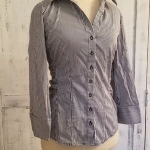 3/4 sleeve Ruched side dress shirt